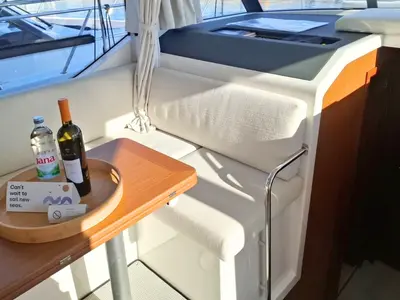 Salon of Sirena, a Beneteau Swift Trawler 41 motor yacht at Split, Croatia