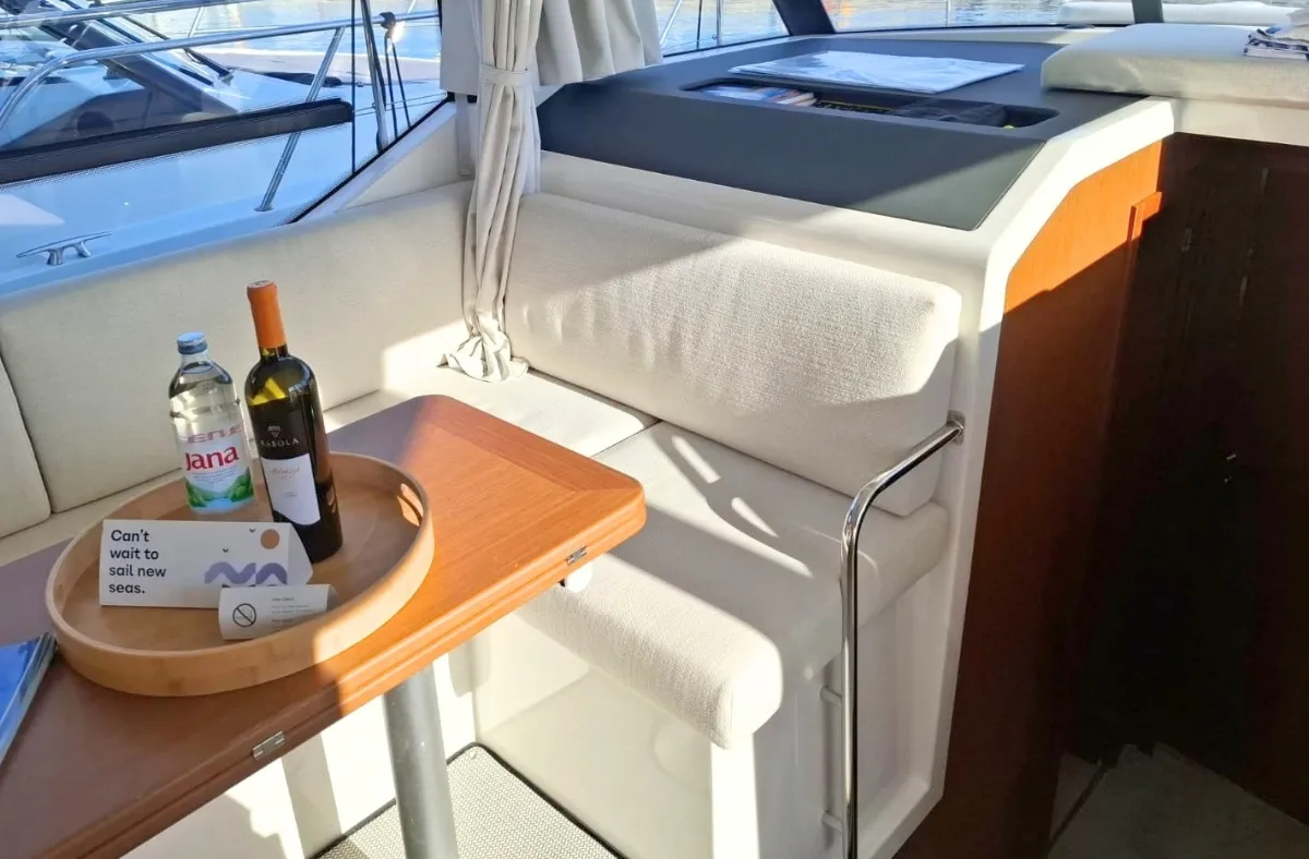 Salon of Sirena, a Beneteau Swift Trawler 41 motor yacht at Split, Croatia
