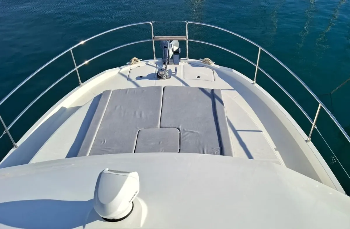 Deck of Sirena, a Beneteau Swift Trawler 41 motor yacht at Split, Croatia