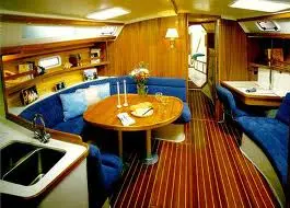 Salon of Tintaro, a Catalina 42 sailboat at Genoa, Italy