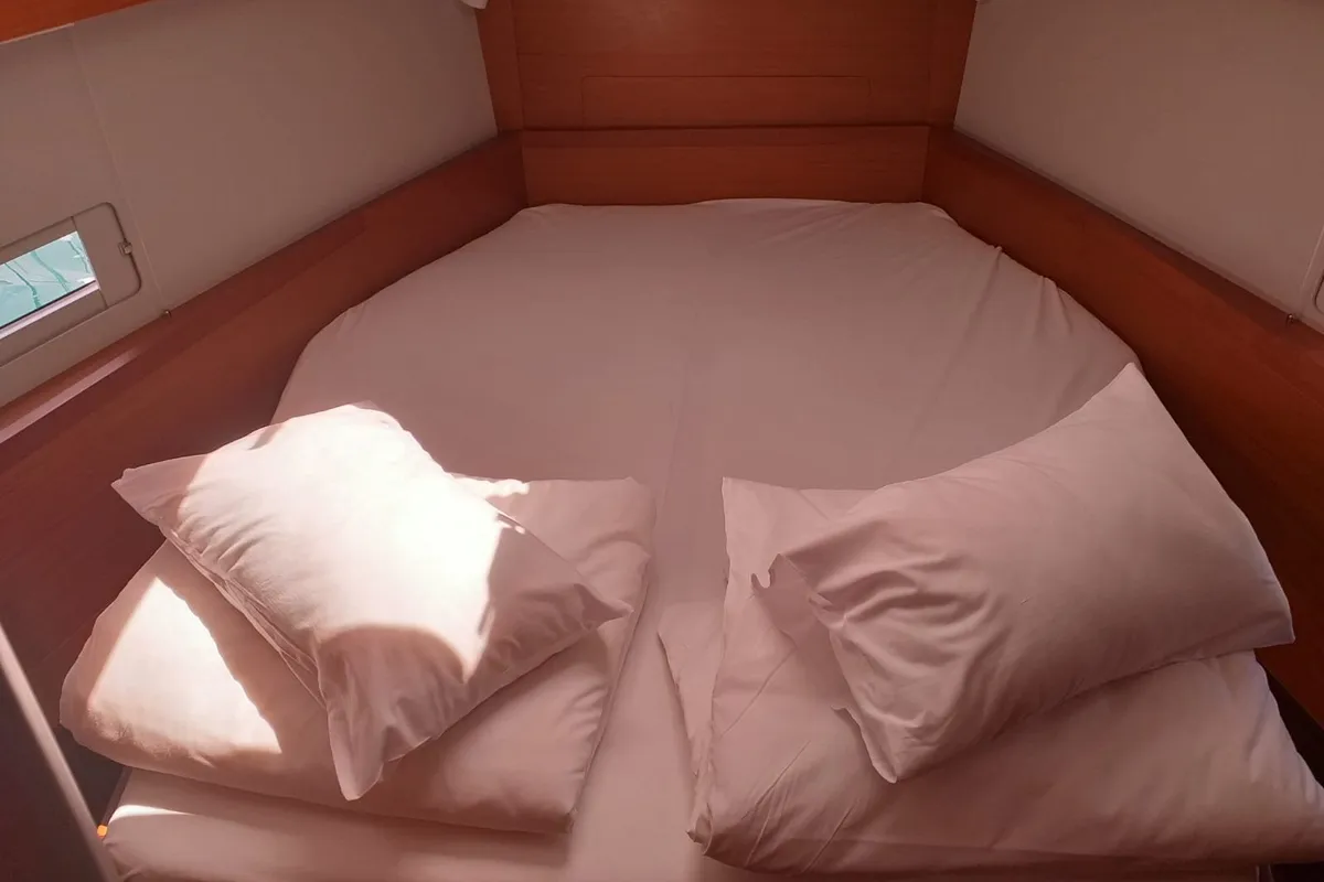 Cabin on Fenera, a Dufour 430 sailboat at Medulin, Croatia