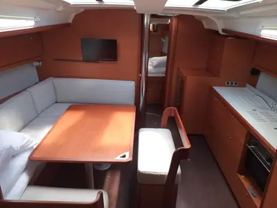 Salon of Fenera, a Dufour 430 sailboat at Medulin, Croatia