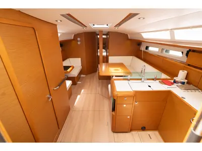 Galley of ORESTIS, a Jeanneau Sun Odyssey 449 sailboat at Municipal Unit of Nea Peramos, Greece