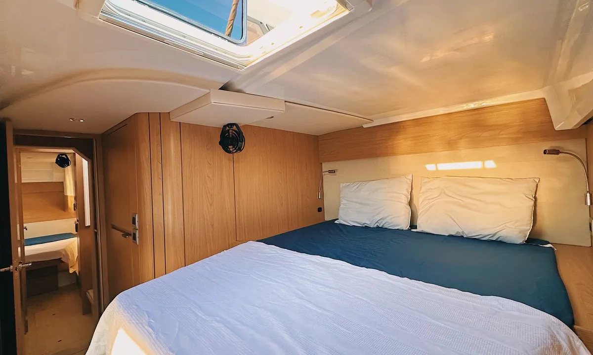 Cabin on Jomo, a Bali Catspace catamaran at Fethiye, Turkey