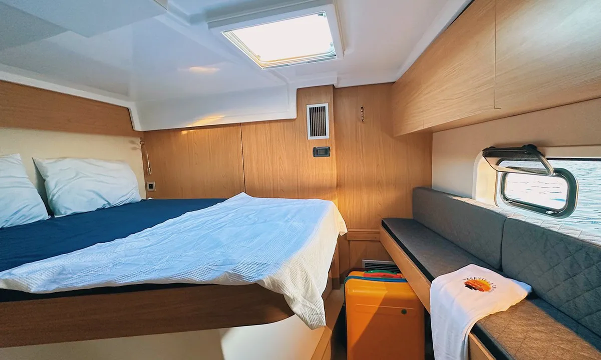 Cabin on Jomo, a Bali Catspace catamaran at Fethiye, Turkey