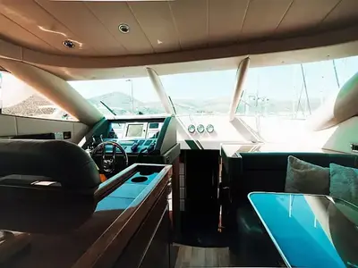 Cockpit of Premium, a Elegance 60 Fly motor yacht at Općina Pakoštane, Croatia