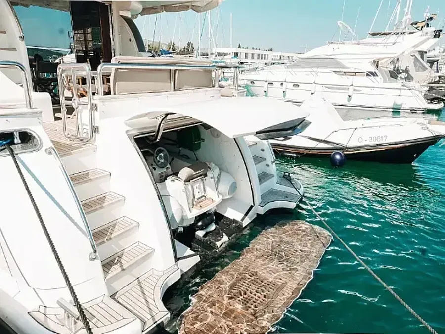 Exterior view of Premium, a Elegance 60 Fly motor yacht at Općina Pakoštane, Croatia