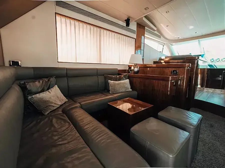 Salon of Premium, a Elegance 60 Fly motor yacht at Općina Pakoštane, Croatia