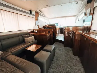 Salon of Premium, a Elegance 60 Fly motor yacht at Općina Pakoštane, Croatia