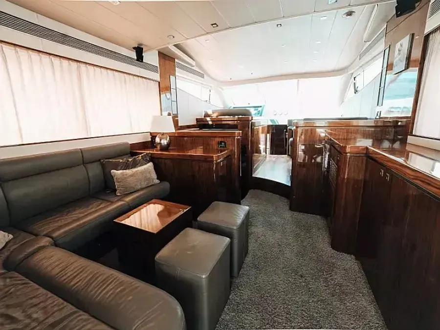 Salon of Premium, a Elegance 60 Fly motor yacht at Općina Pakoštane, Croatia