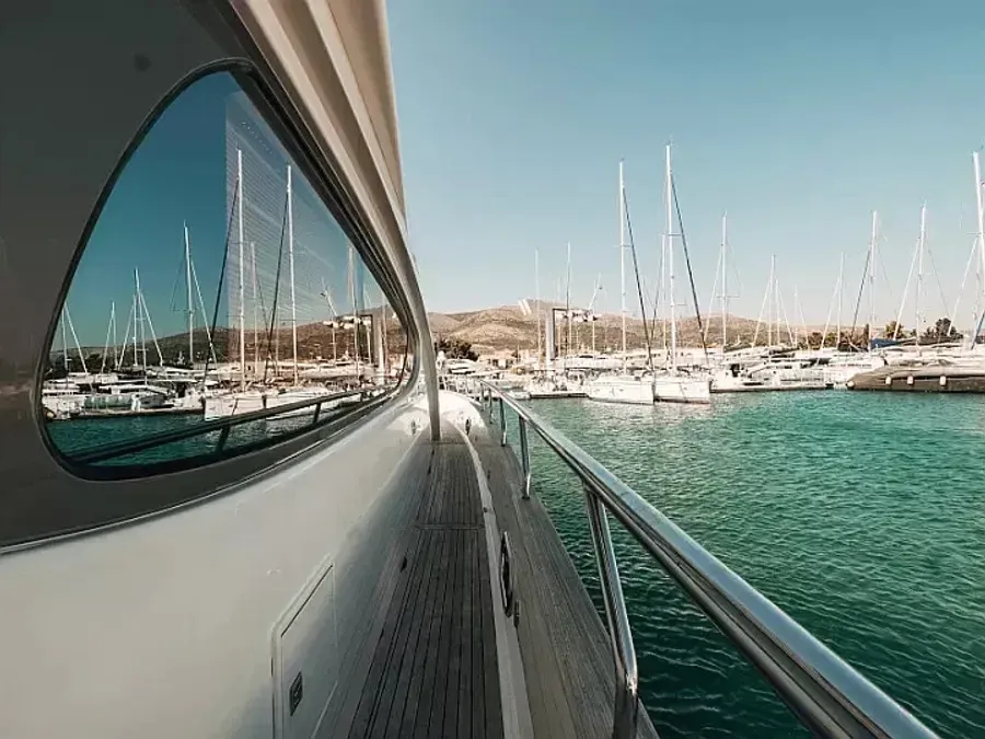 Deck of Premium, a Elegance 60 Fly motor yacht at Općina Pakoštane, Croatia