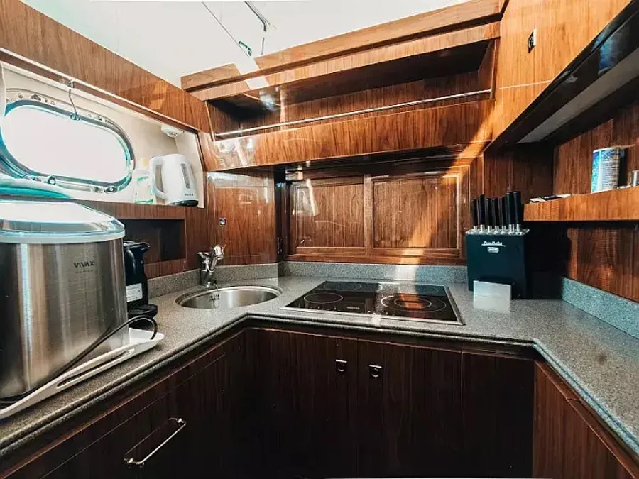 Galley of Premium, a Elegance 60 Fly motor yacht at Općina Pakoštane, Croatia