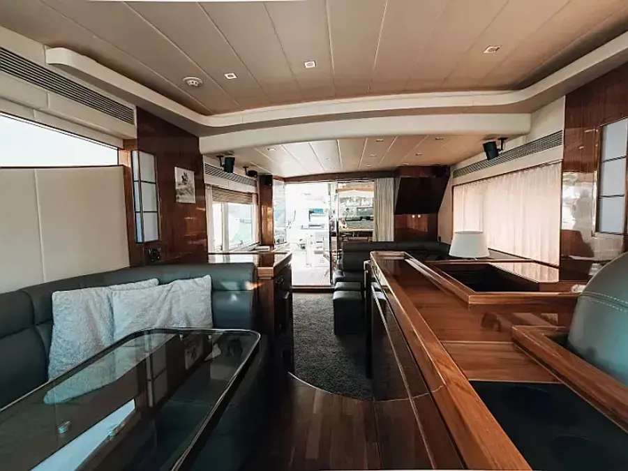 Salon of Premium, a Elegance 60 Fly motor yacht at Općina Pakoštane, Croatia