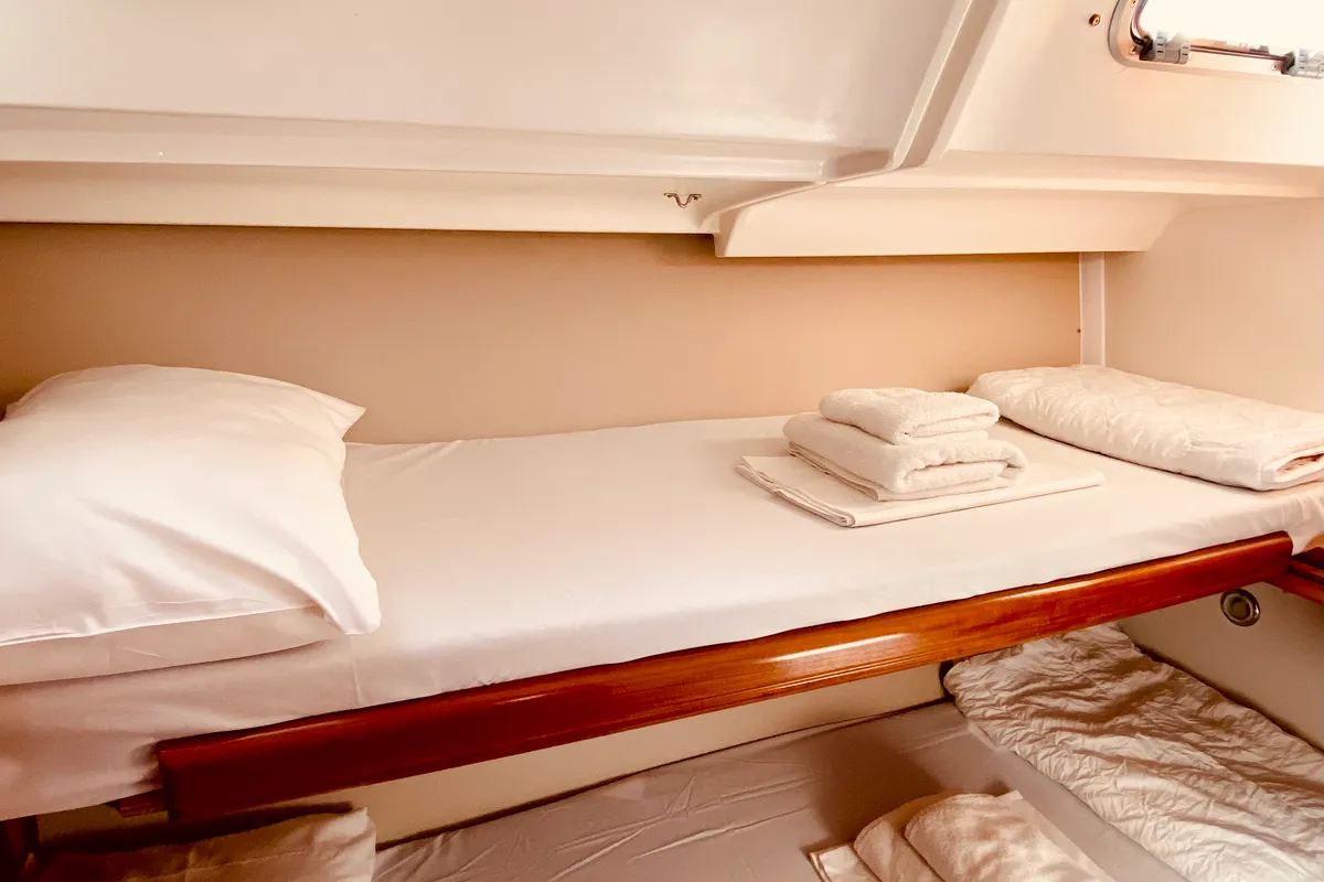Cabin on Christina (Pax 12) , a Beneteau Cyclades 50.5 sailboat at Municipal Unit of Lefkada, Greece
