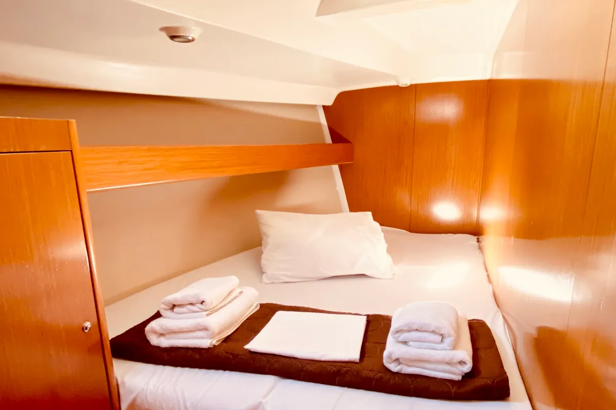 Cabin on Christina (Pax 12) , a Beneteau Cyclades 50.5 sailboat at Municipal Unit of Lefkada, Greece