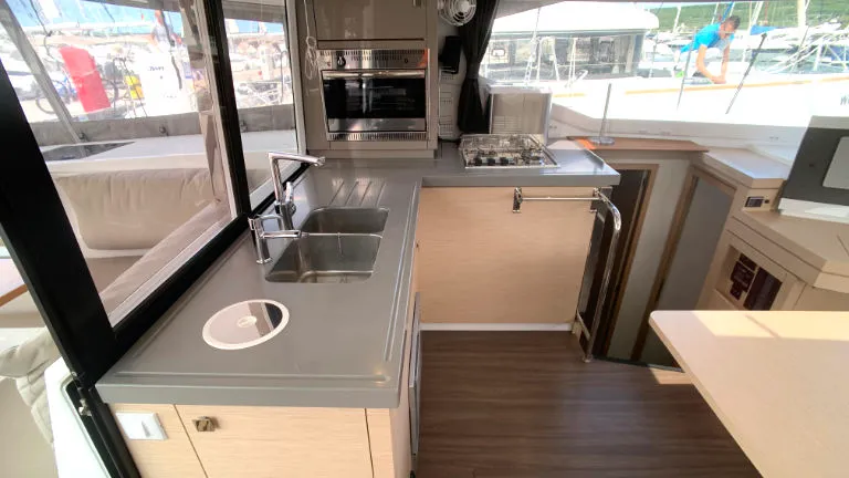Galley of Idefix, a Fountaine Pajot Lucia 40 catamaran at Općina Rogoznica, Croatia