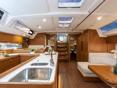 Galley of Star Romeo, a Bavaria Cruiser 56 sailboat at Primošten, Croatia