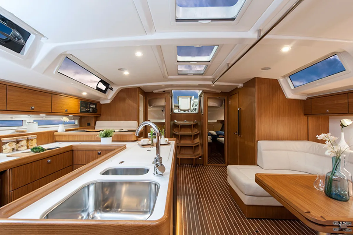 Galley of Star Romeo, a Bavaria Cruiser 56 sailboat at Primošten, Croatia