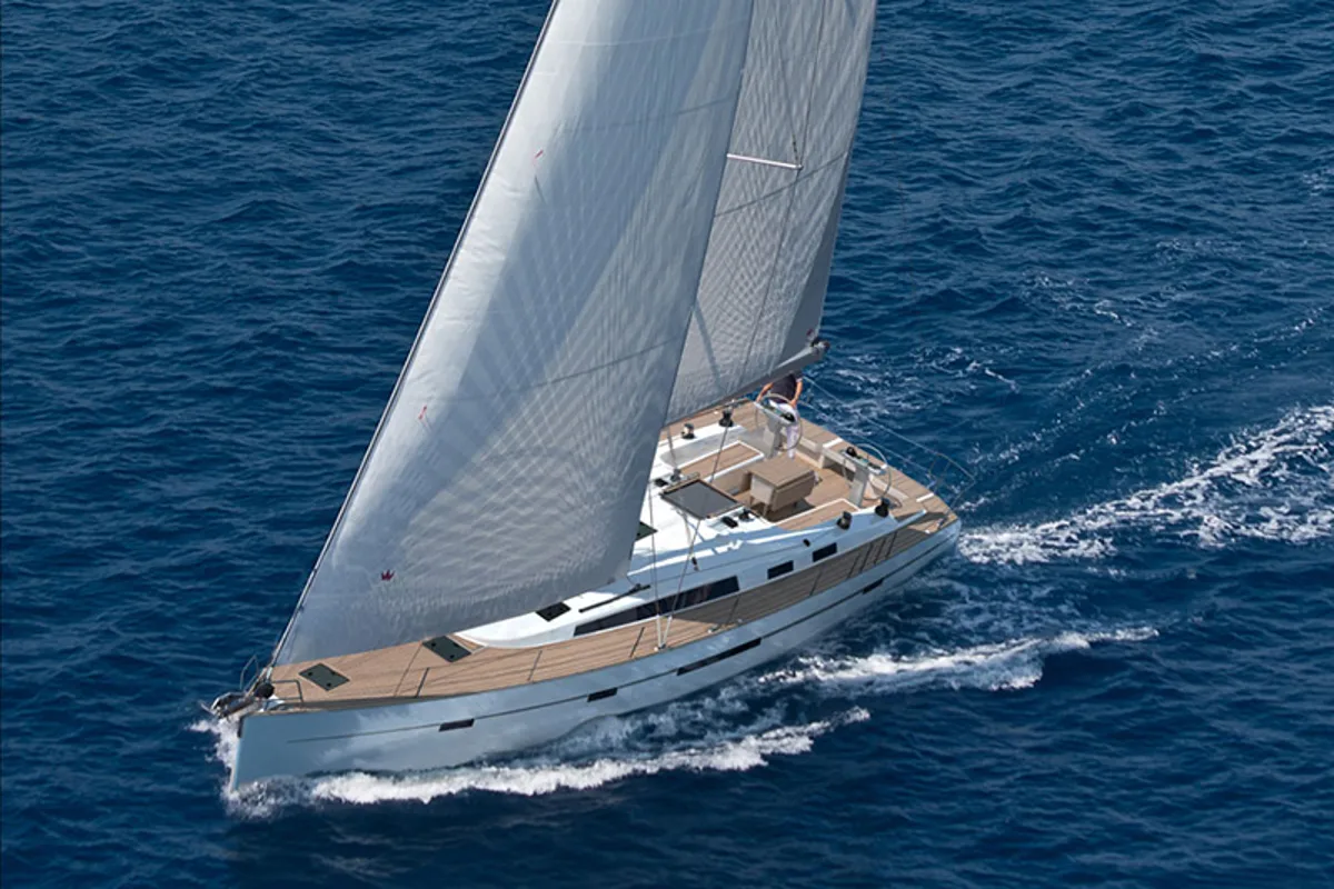 Exterior view of Star Romeo, a Bavaria Cruiser 56 sailboat at Primošten, Croatia