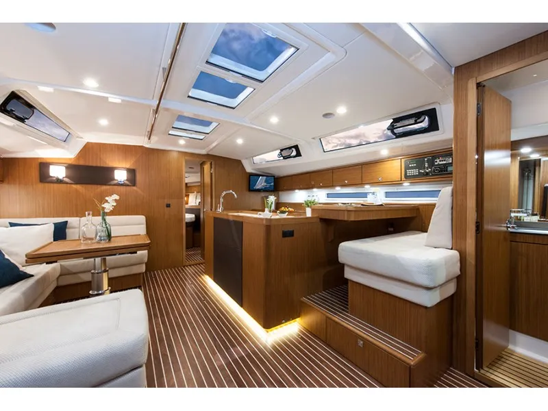 Salon of Star Romeo, a Bavaria Cruiser 56 sailboat at Primošten, Croatia