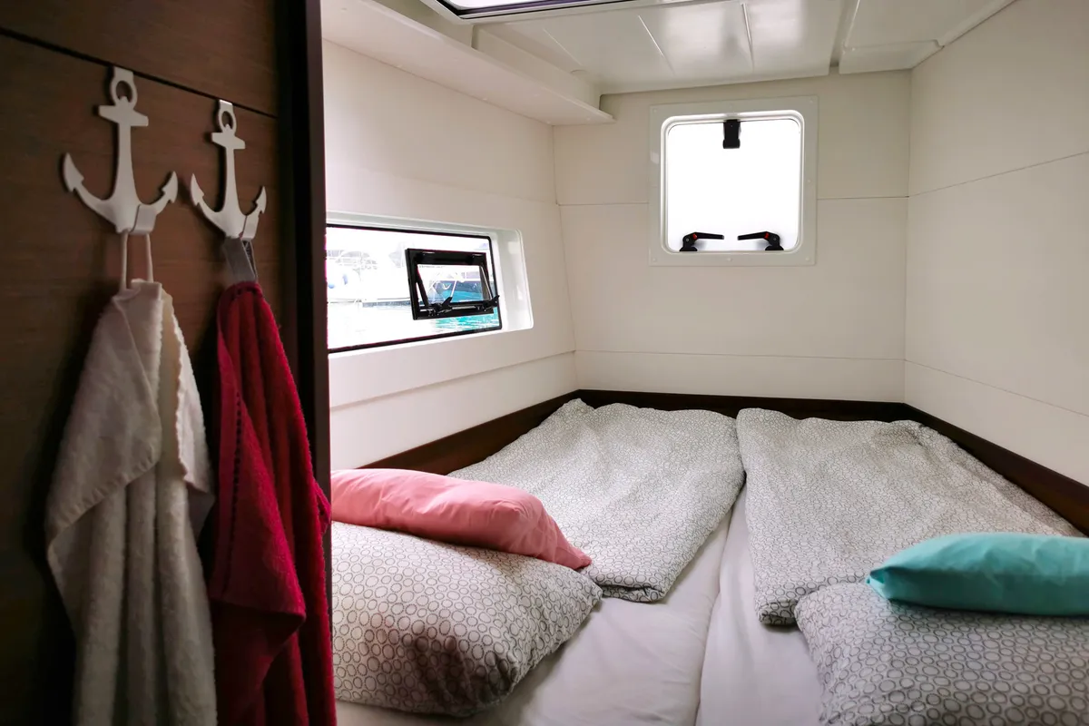 Cabin on Vaiana, a Lagoon 40 catamaran at Punat, Croatia