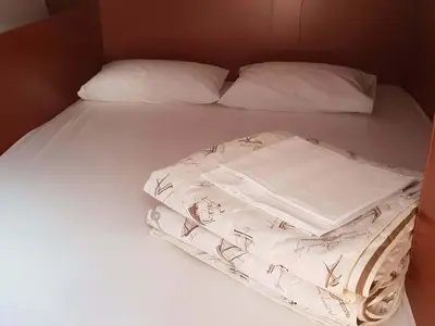 Cabin on Bellona, a Beneteau Oceanis 38.1 sailboat at Split, Croatia
