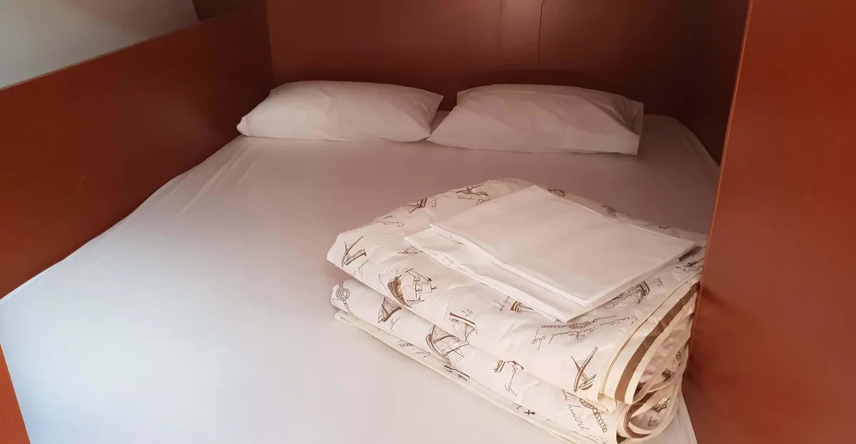 Cabin on Bellona, a Beneteau Oceanis 38.1 sailboat at Split, Croatia
