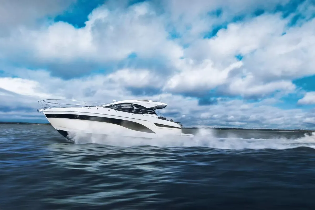 Skyfall, a Bavaria SR41 motor yacht at Punat, Croatia