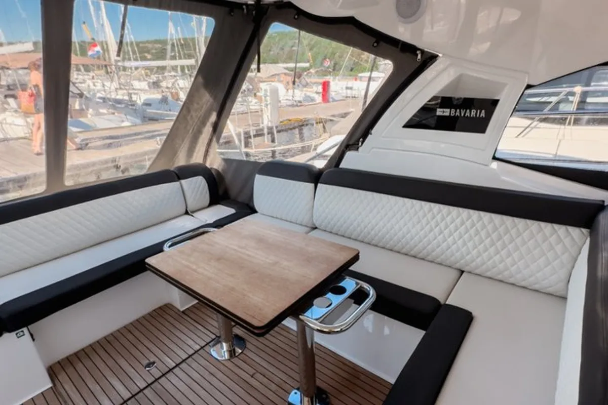 Skyfall, a Bavaria SR41 motor yacht at Punat, Croatia