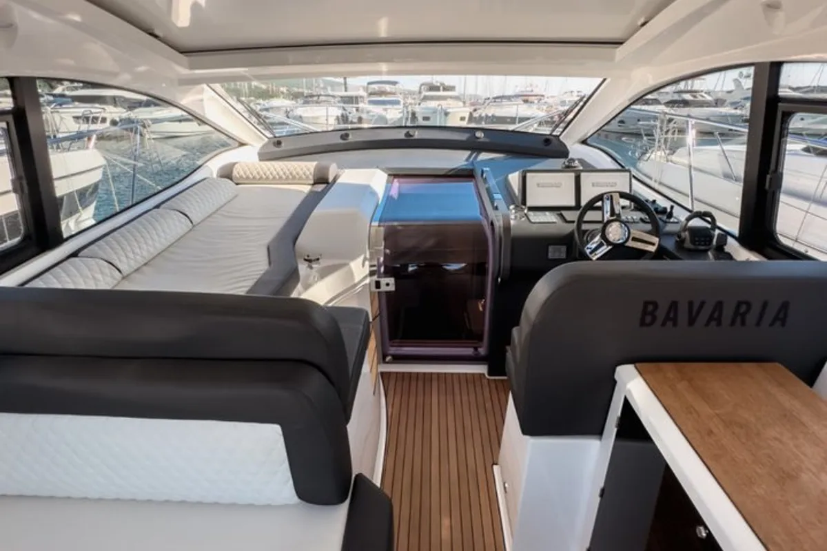 Skyfall, a Bavaria SR41 motor yacht at Punat, Croatia