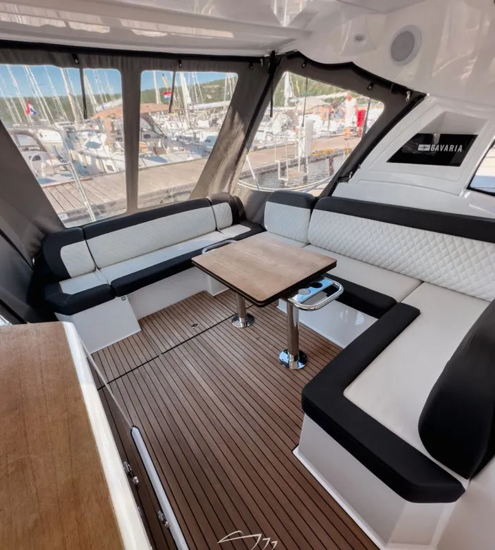 Skyfall, a Bavaria SR41 motor yacht at Punat, Croatia
