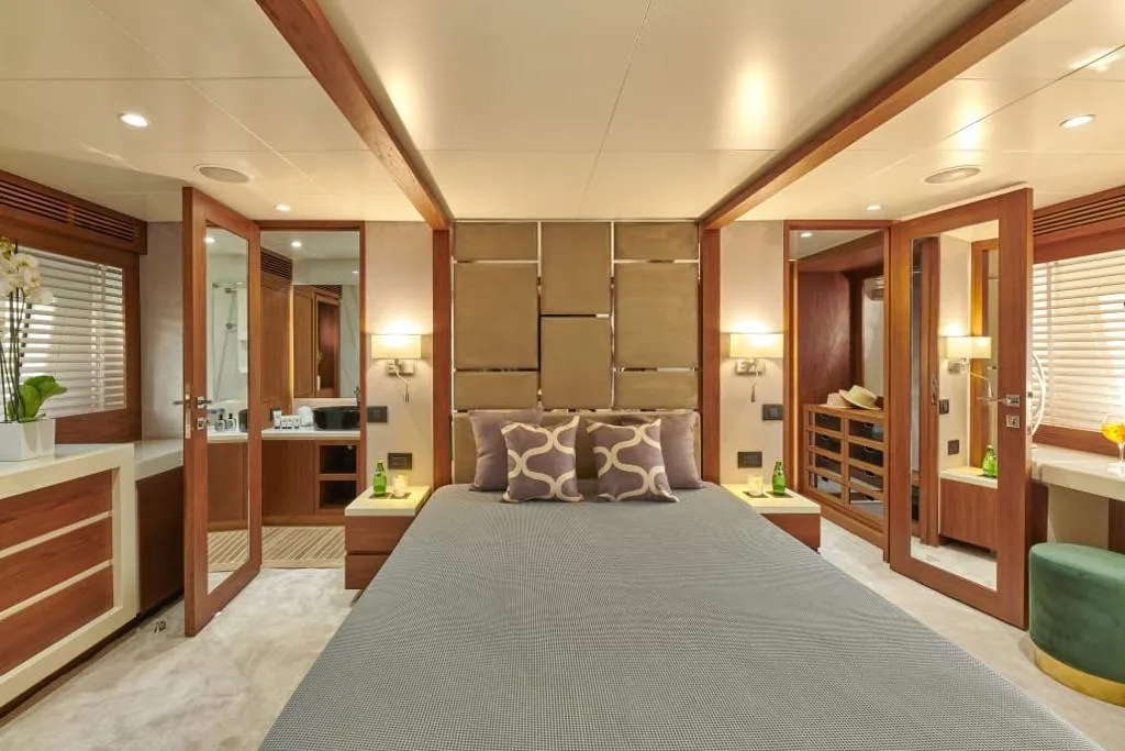 Cabin on La Fenice, a Azimut 85F motor yacht at Kontokali, Greece