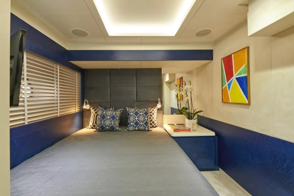 Cabin on La Fenice, a Azimut 85F motor yacht at Kontokali, Greece