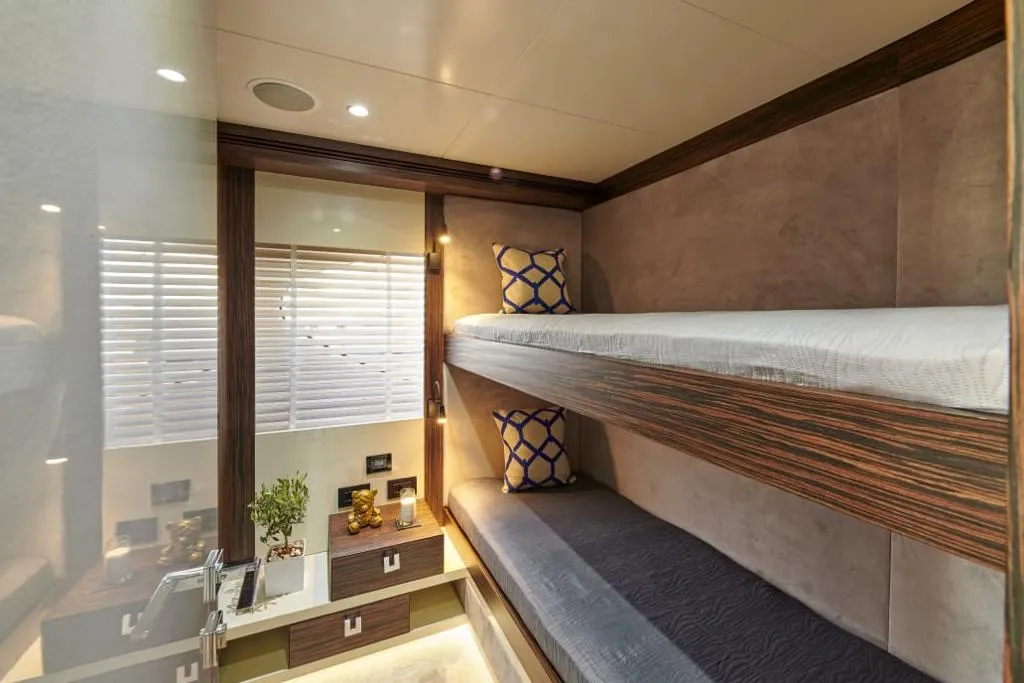 Cabin on La Fenice, a Azimut 85F motor yacht at Kontokali, Greece
