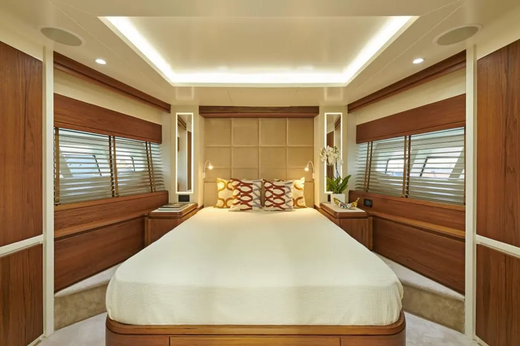 Cabin on La Fenice, a Azimut 85F motor yacht at Kontokali, Greece