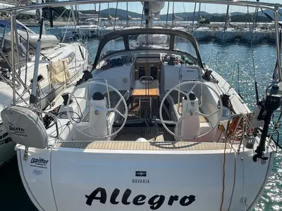 Cockpit of Allegro, a Bavaria Cruiser 40 S sailboat at Grad Pula, Croatia