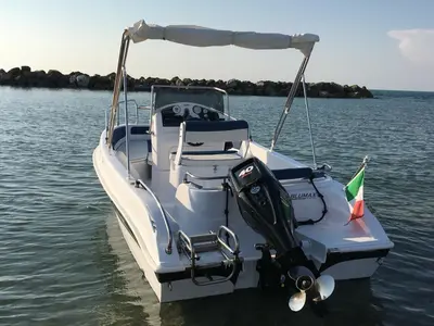 Exterior view of Gulet Blumax 19 Pro, a motorboat at Livorno, Italy
