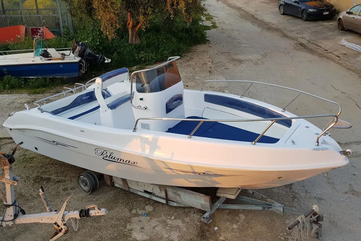 Exterior view of Gulet Blumax 19 Pro, a motorboat at Livorno, Italy