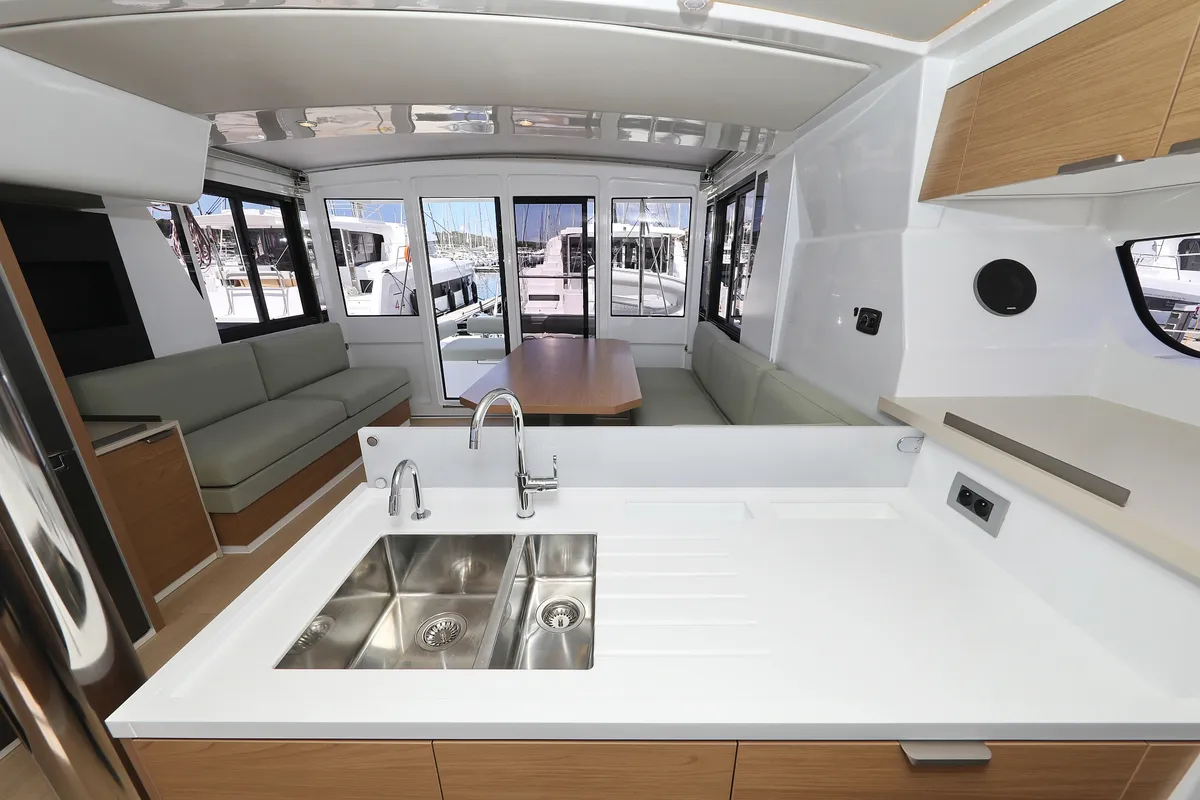 Galley of Mademoiselle, a Bali 4.2 catamaran at Općina Rogoznica, Croatia