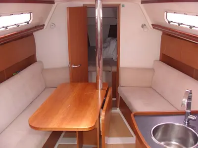 Salon of Selini, a Hanse 325 sailboat at Athens, Greece