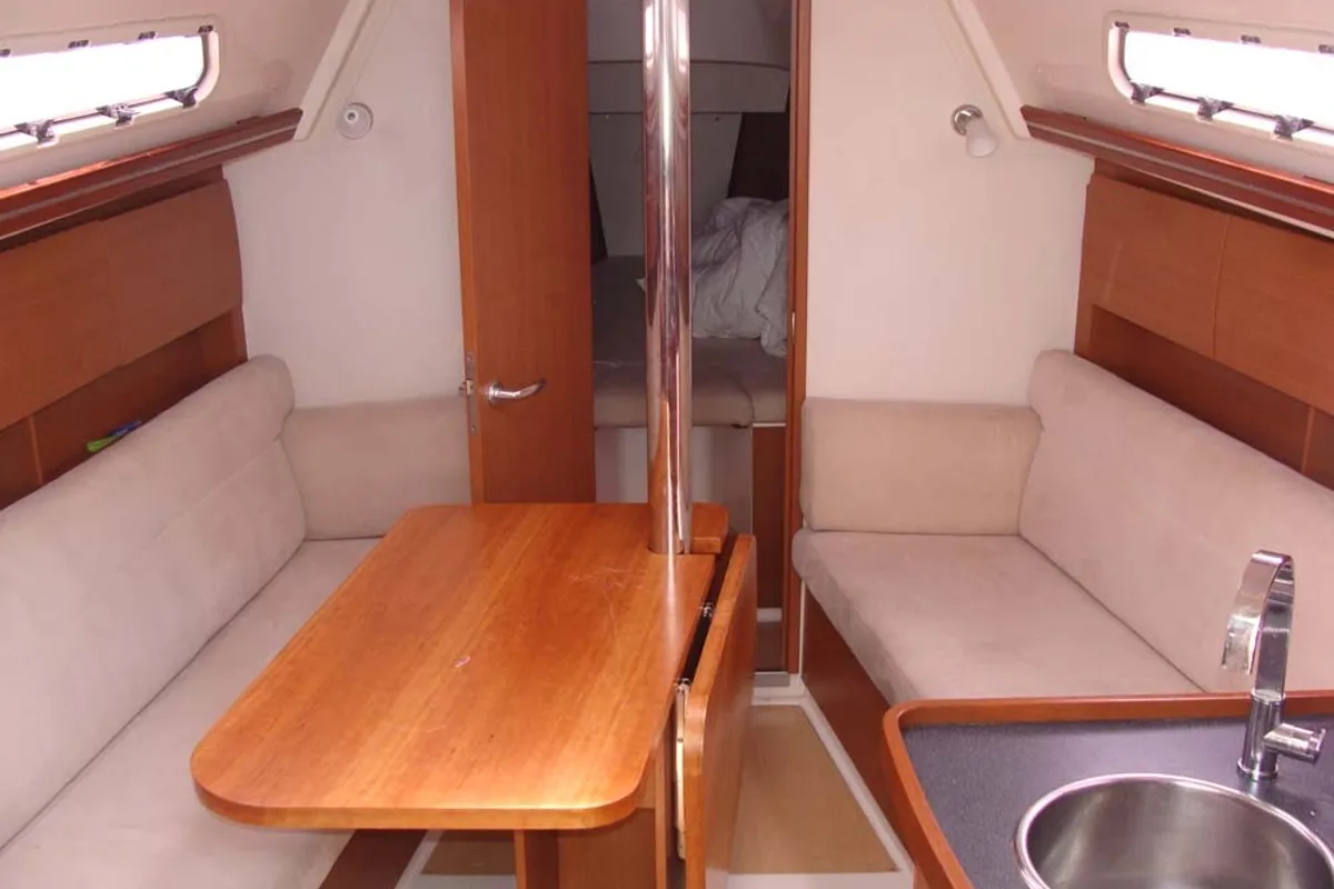 Salon of Selini, a Hanse 325 sailboat at Athens, Greece
