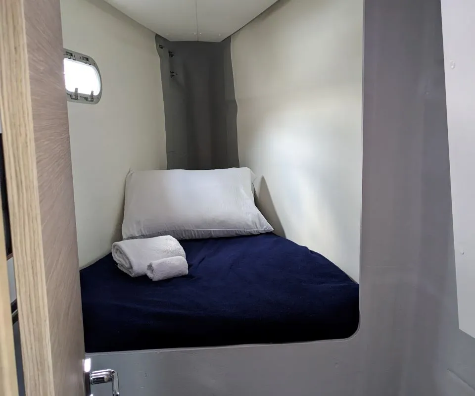 Cabin on Dragonfly, a Fountaine Pajot Tanna 47 catamaran at Road Town, British Virgin Islands