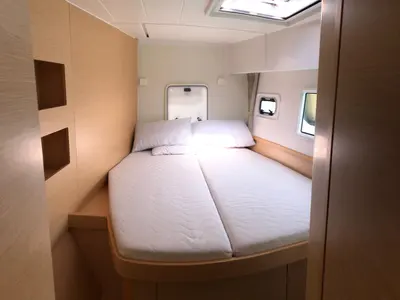 Cabin on Lagoon 42, a catamaran at Capo d'Orlando, Italy