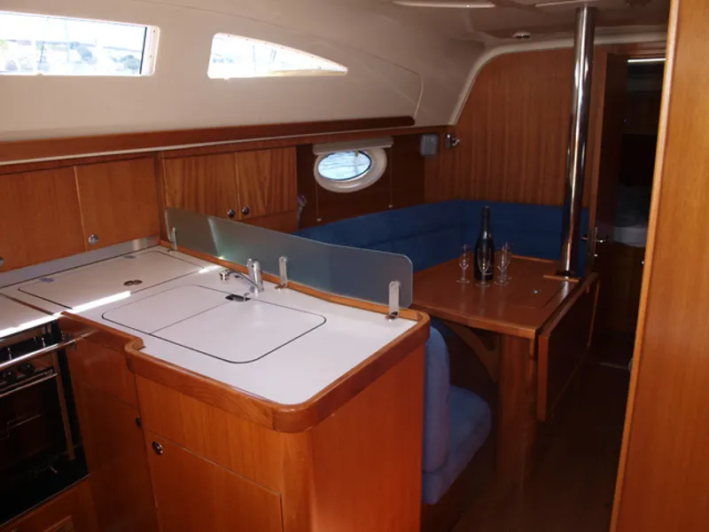 Galley of Sea Bird, a Elan Impression 344 sailboat at Primošten, Croatia