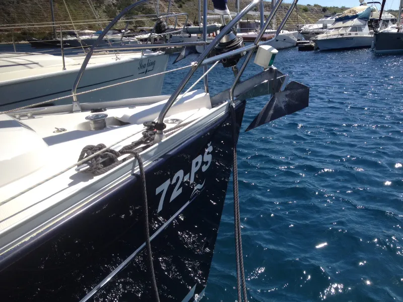 Exterior view of Sea Bird, a Elan Impression 344 sailboat at Primošten, Croatia