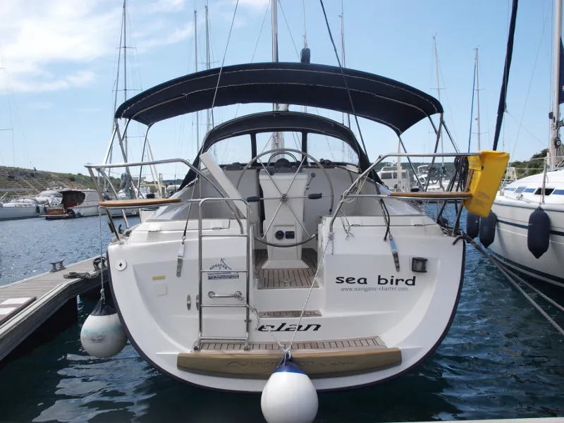 Exterior view of Sea Bird, a Elan Impression 344 sailboat at Primošten, Croatia