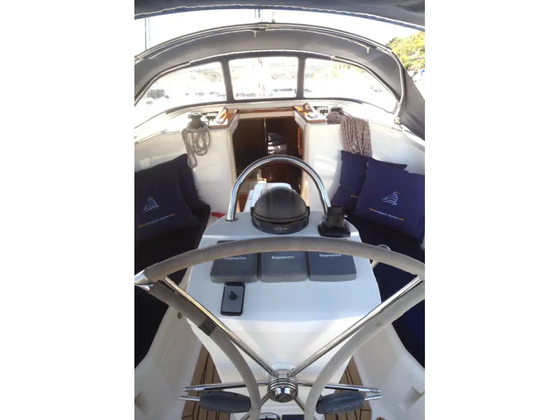 Cockpit of Sea Bird, a Elan Impression 344 sailboat at Primošten, Croatia