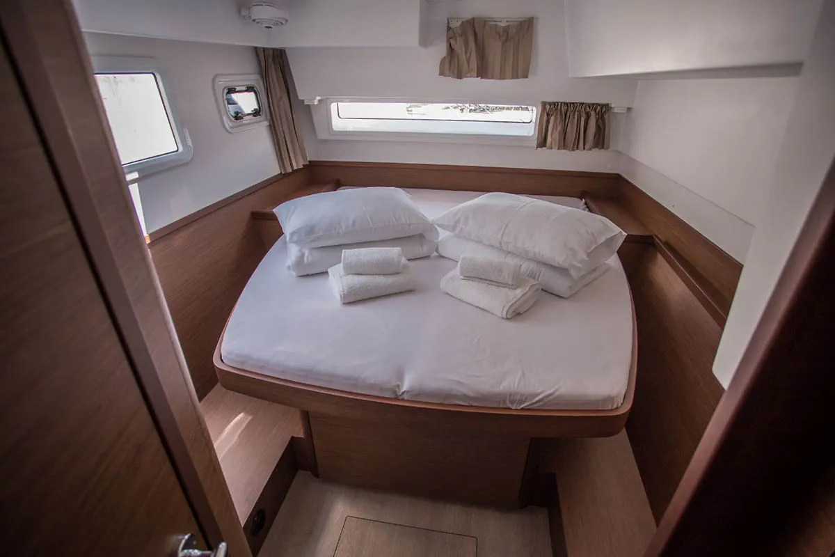 Cabin on Angela V , a Lagoon 42 catamaran at Seget Donji, Croatia