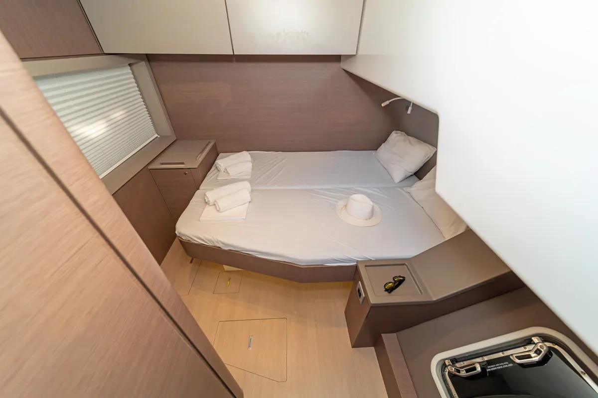 Cabin on Rafaela, a Bali 4.6 catamaran at Preveza, Greece