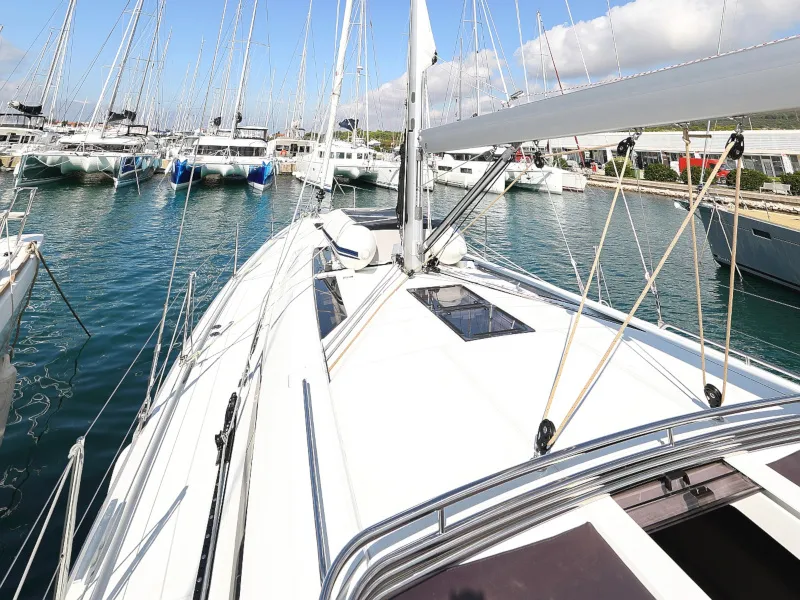 Deck of Grey Goose, a Beneteau Oceanis 51.1 sailboat at Općina Sukošan, Croatia